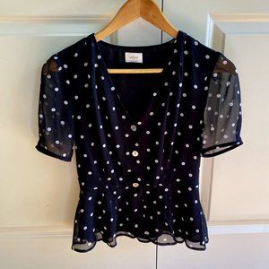 Wildred Short-sleeve polka-dot blouse - Size 0